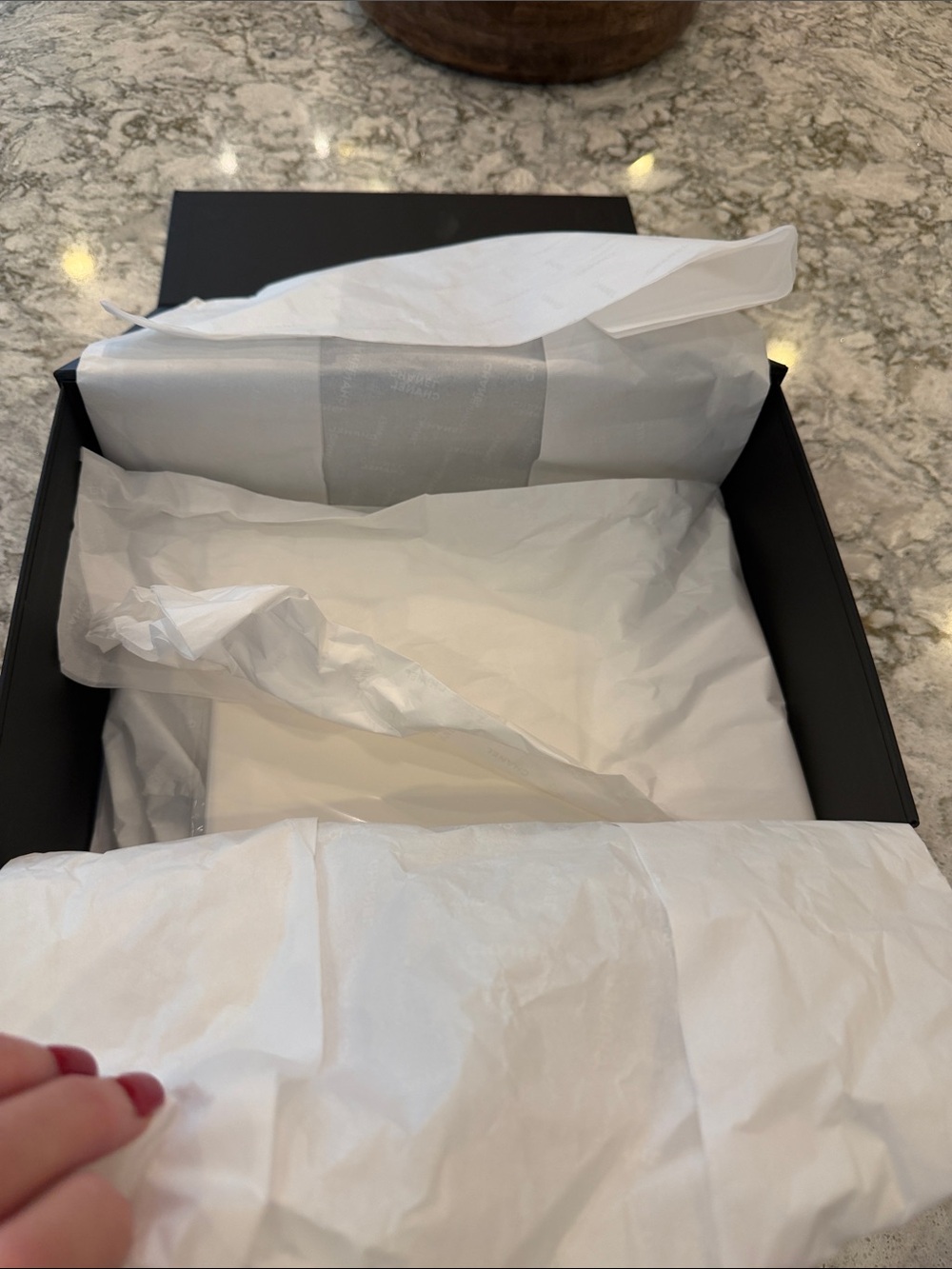 CHANEL Black Matte Organizer Box with White Logo - Picture 4 of 5